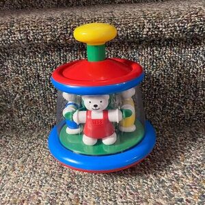 Ambi Toys vintage 90s Colorful Spinning Bear Toy 7.5” pop up